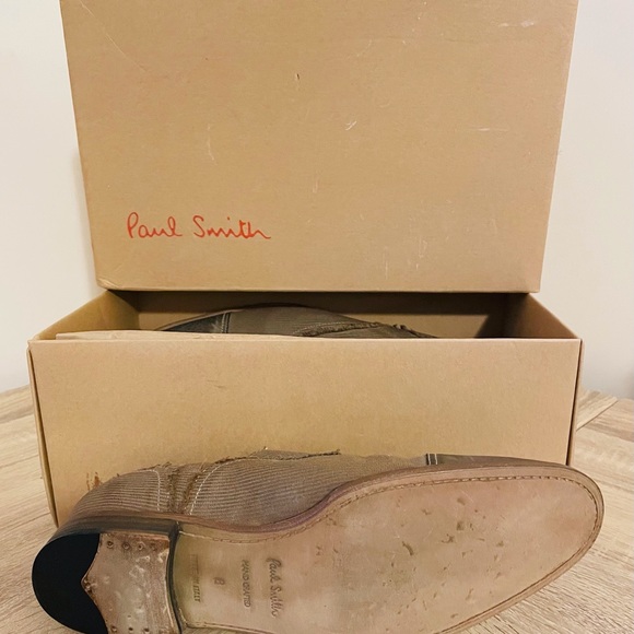 Paul Smith- Leather/ Canvas cap toe dress shoe main image 4
